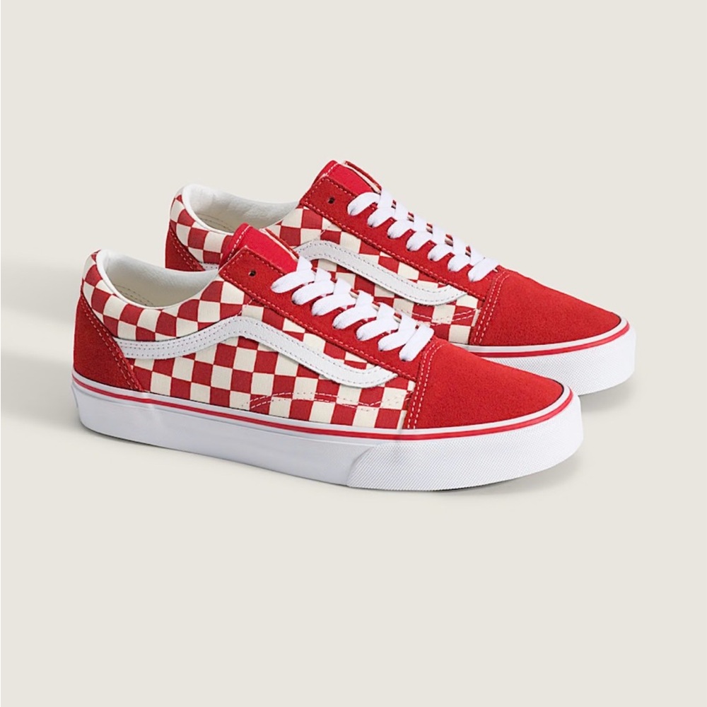 Old school Red and White Checkered VANS sneakers